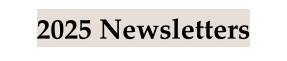 2025 Newsletters